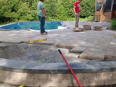 Backyard interlock and pool area in Ottawa – photo 10